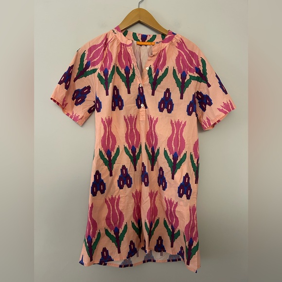 OLIPHANT Pocket Mini Dress In Sumba Pink Flower - Picture 2 of 5